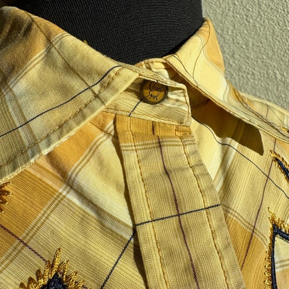 Cruel Girl Yellow Plaid Button Down Shirt - Picture 5 of 7